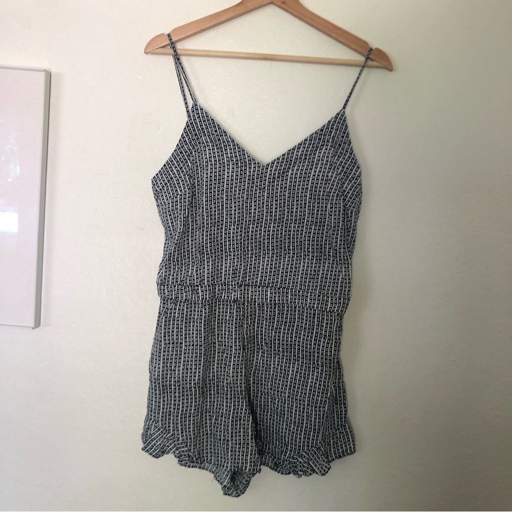 SeaFolly Romper in Black White Sz S